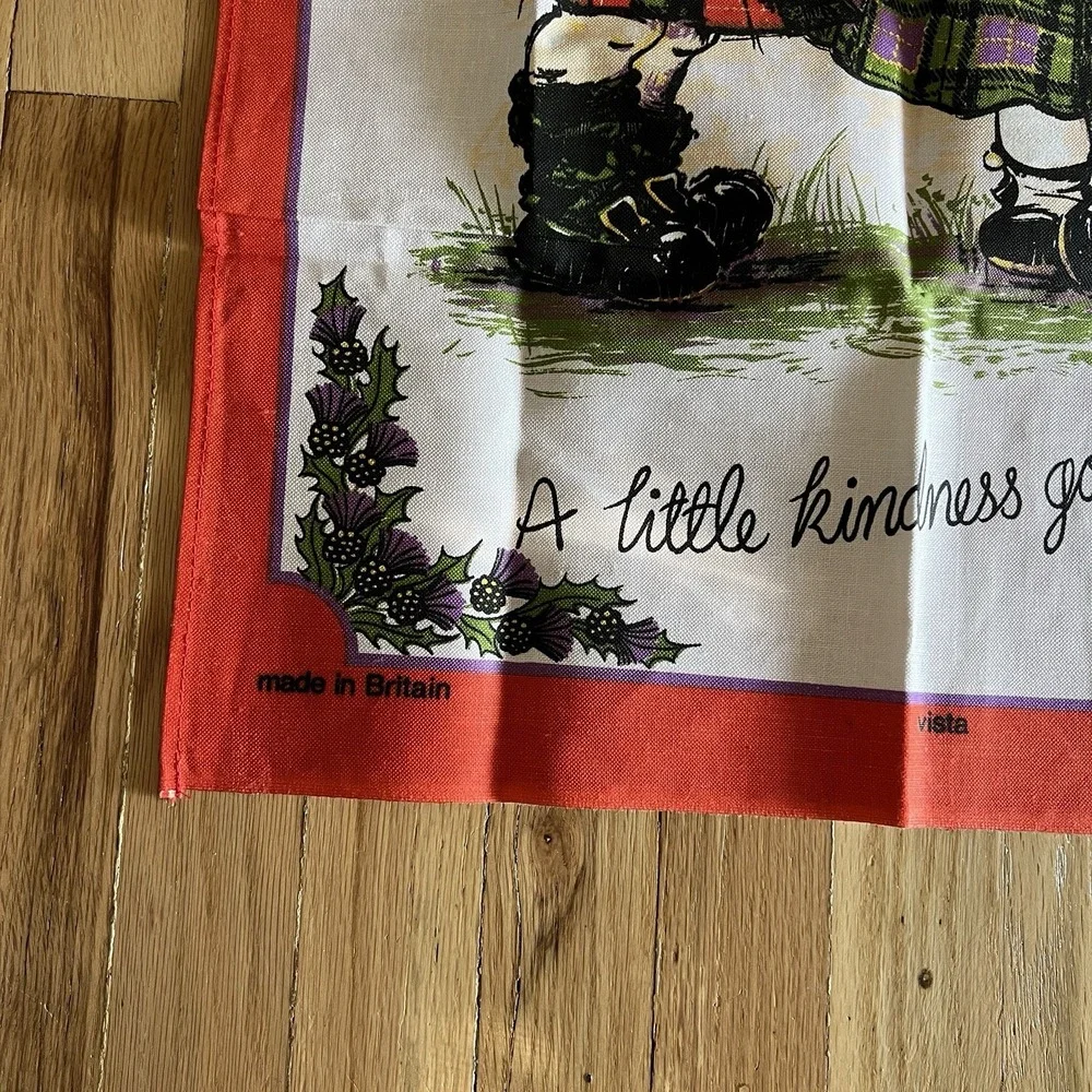 Vintage 70s Kindness British Tea Towel Sewing Panel 20